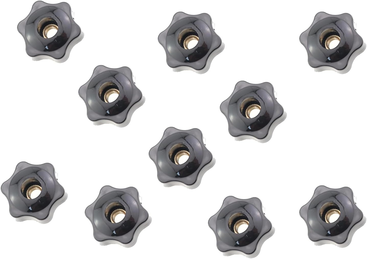 10PCS Metric M8/1.25 Star Knurled Clamping Nuts Black Plastic Thumb Nut Weeder Handle Knob Handle Suitable for Homemade Fixtures and Machine Tool