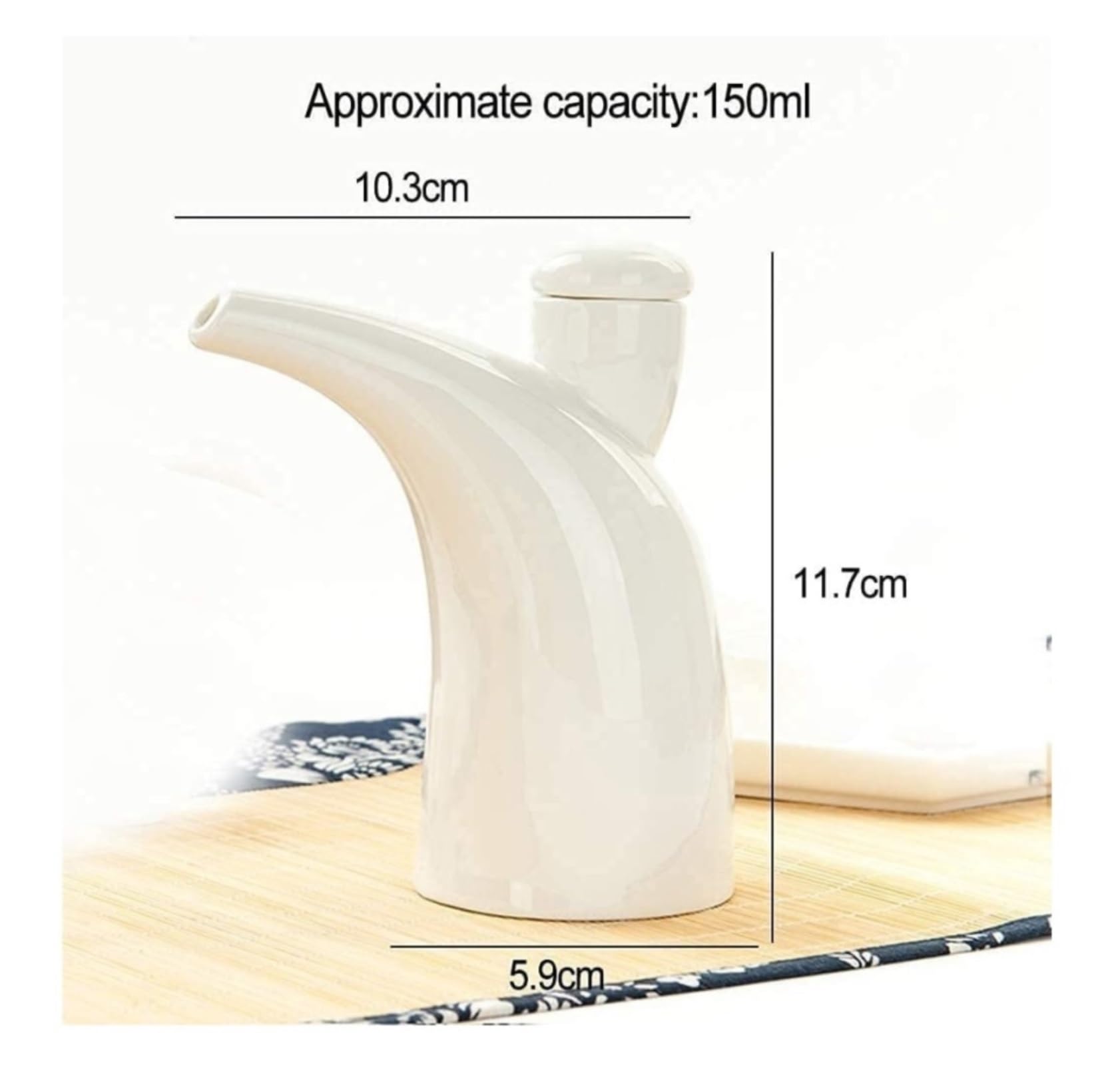 Set Olio e aceto Dispenser for Olio e aceto, Dispenser for Bottiglie di Olio in Ceramica Bianca, aceto/Salsa di soia, Dispenser for condimenti liquidi Oliera