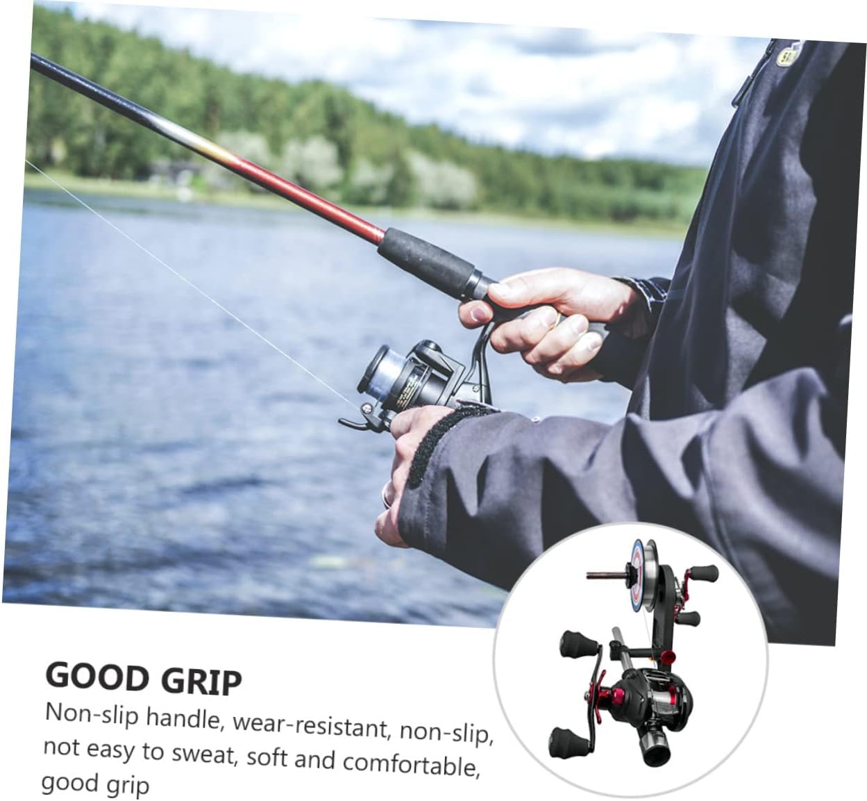 Fish Line Winder Spooling Station for Fishing Reel Spooler -45mm Range Anti-Slip Design