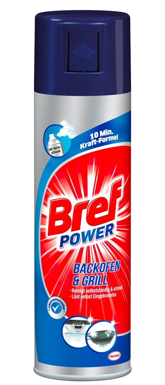 Bref Power Forno & Grill (3 x 500 ml), detergente per forno con schiuma attiva, rimuove anche le incrostazioni più ostinate