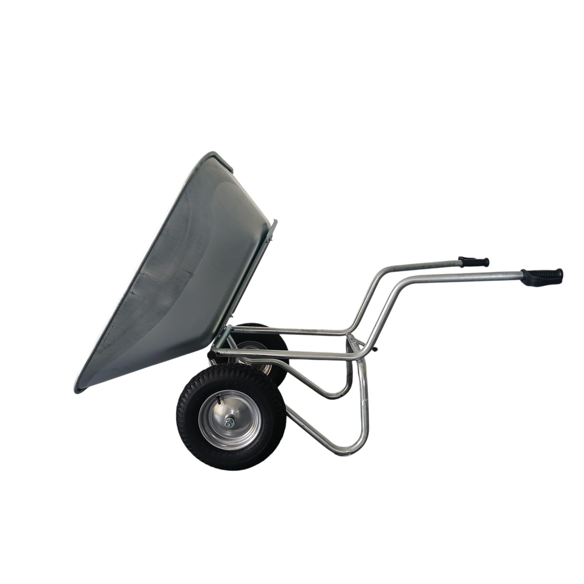 Schubkarre Kippkarre Agro 200L bis 250kg Luftreifen mit Stahlfelge verzinkt kippbare Schubkarre 200 Liter Garten Bauschubkarre Gartenschubkarre Kipp japaner 2-Rad 400-8 Silber 4PR Luft