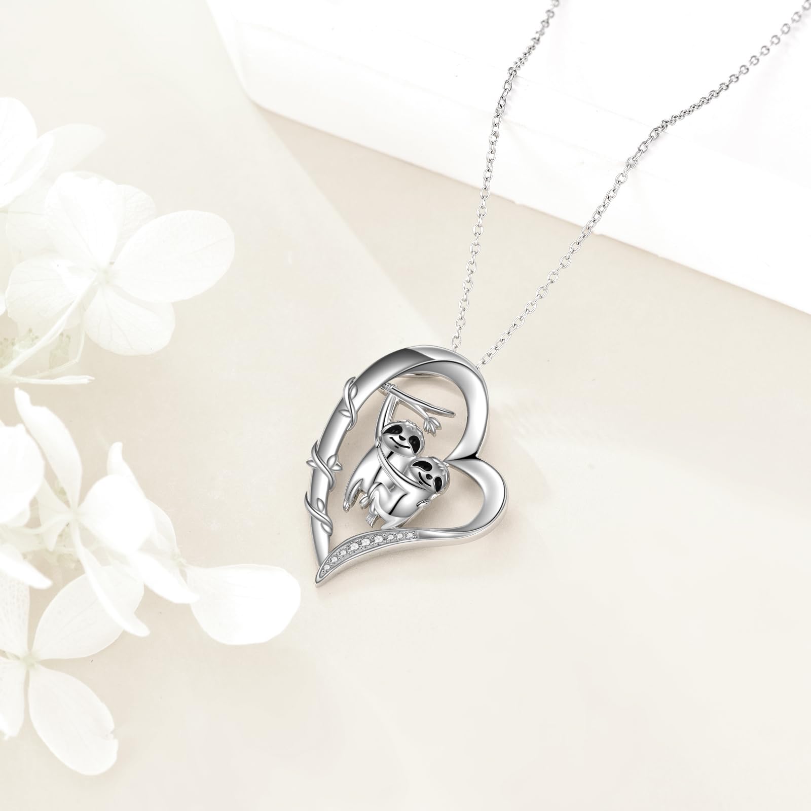 YAFEINI Frosch/Löwe/Koala/Flamingo/Elefant Kette für Damen Silber 925 Herz Haslkette Anhänger Schmuck Geschenke für Damen Mädchen