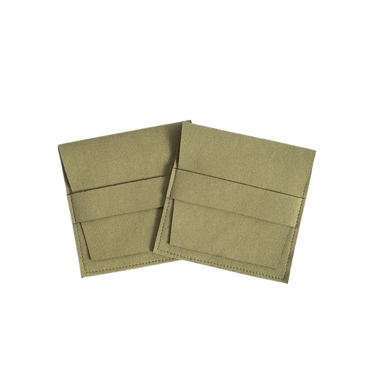 Mlyvax 15pcs Luxury Microfiber Suede Velvet Jewelry Gift Bag Envelope Flip Organizer Pouch Necklace Bracelet Bangle(Green)