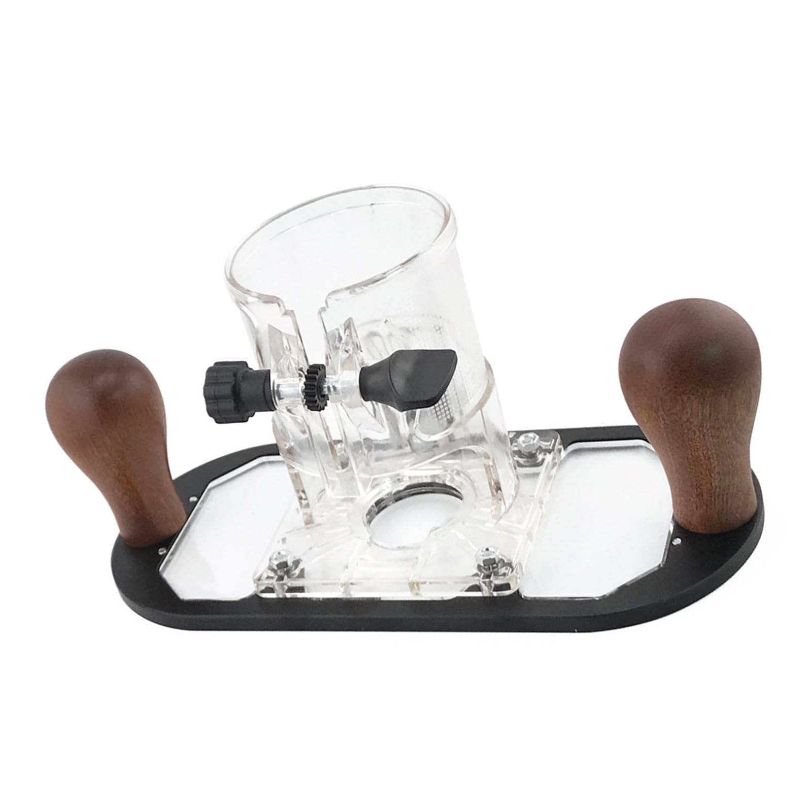 Woedpez Black Professional Woodworking Router Base Stabilizers With Clear Cover Adjustable Depth Durability Construction Sliding Router Base With Locking Systems