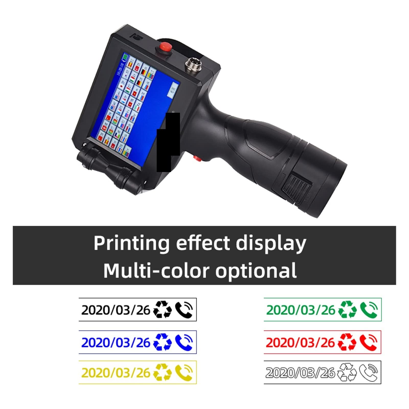 Imprimante à jet d'encre portable Date de production de l'imprimante à jet d'encre portative de 25,4 mm Machine de codage QR L'impression de carton en métal en plastique est à séchage rapide sans déco