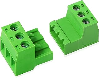 GINTOOYUN 5 Sets Phoenix Connector 3 Pin, 2EDGRK 3-Pole 5.08 mm Terminal PCB Pluggable Screw Terminal Block Connectors, Solderless 5.08mm Pitch Male Female Plug (Green-3P)