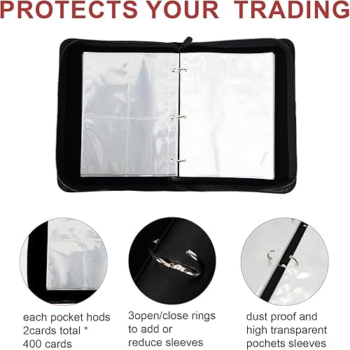 Vista 14 de Álbumes coleccionables para tarjetas coleccionables, carpeta de 4 bolsillos, funda de 400 bolsillos, carpeta de tarjetas de poliuretano con Blanco