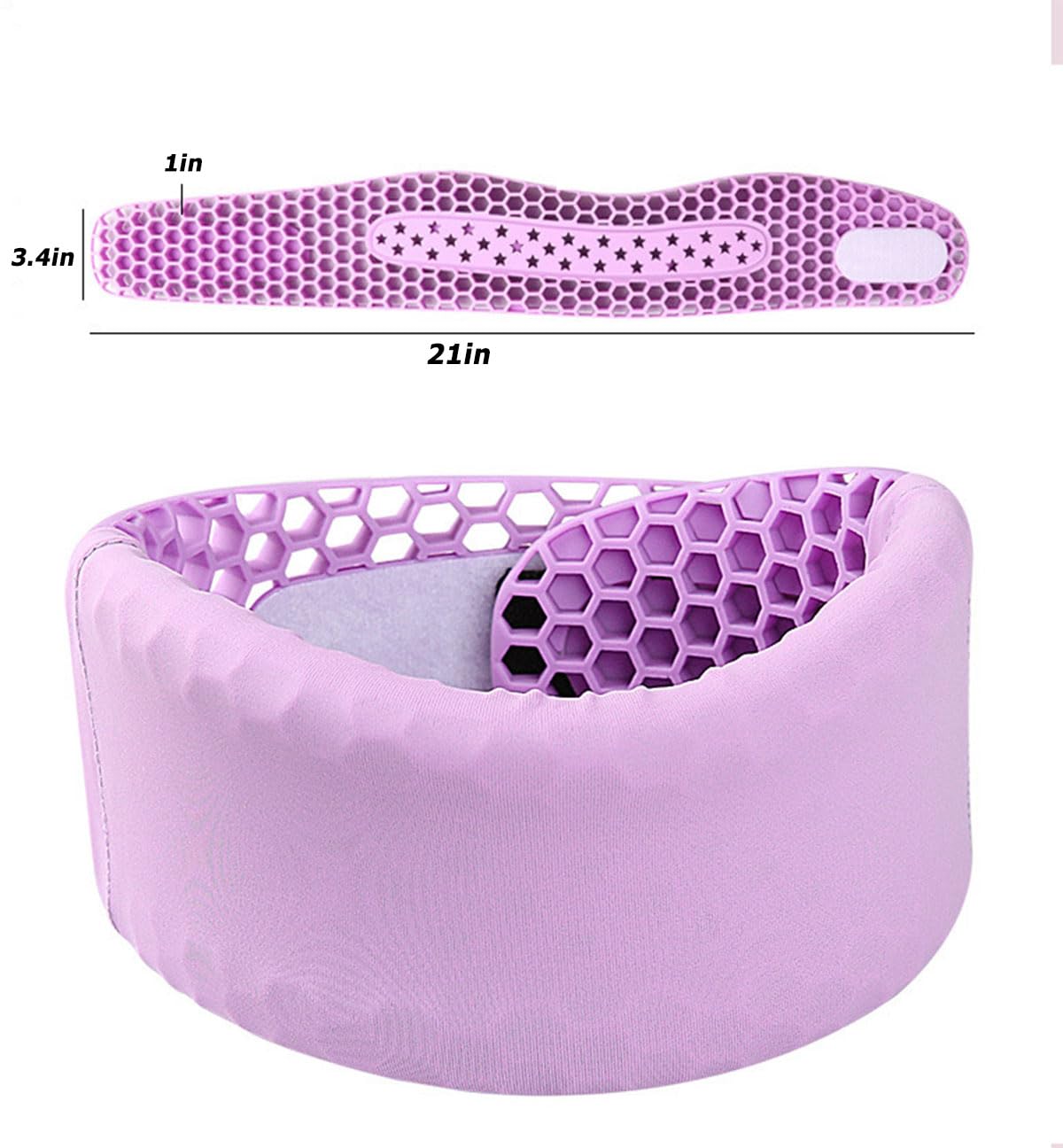Soft Silicone Neck Brace Cervical Collar for Neck Pain Relief,Adjustable Breathable Cervical Support Spine Alignment & Posture Correction, for Sleep Travel Office Daily Use (Purple)