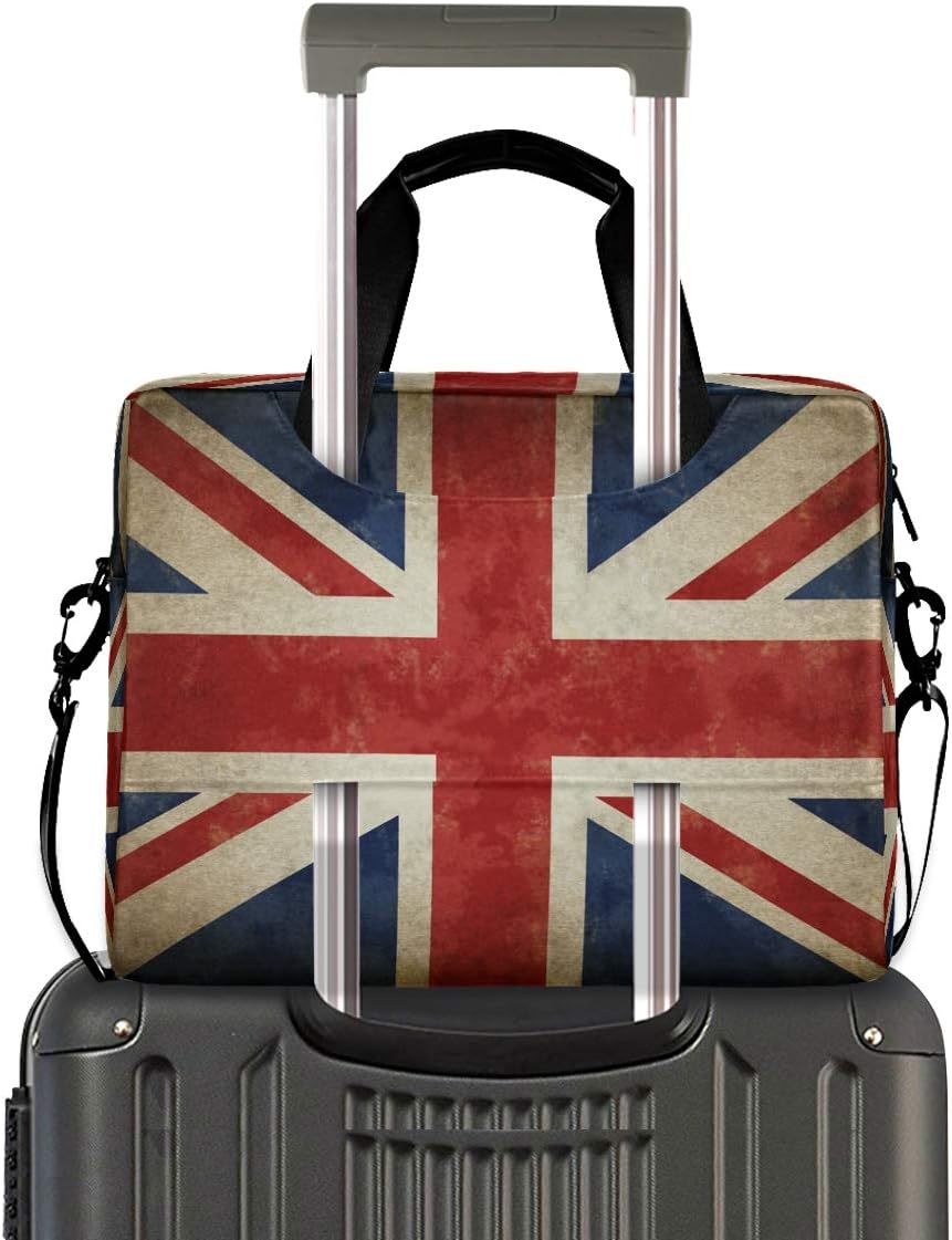 Laptop Case UK British Flag Laptops Sleeve Shoulder Messenger Bag Briefcase Notebook Computer Tablet Bags with Strap Handle for Women Man Boys Girls 16 Inch