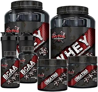 KIT 2X Whey 100% CONCENTRADO + 2X Creatina + 2X BCAA + 2x COQ - BRUTHAL SPORTS (Morango)