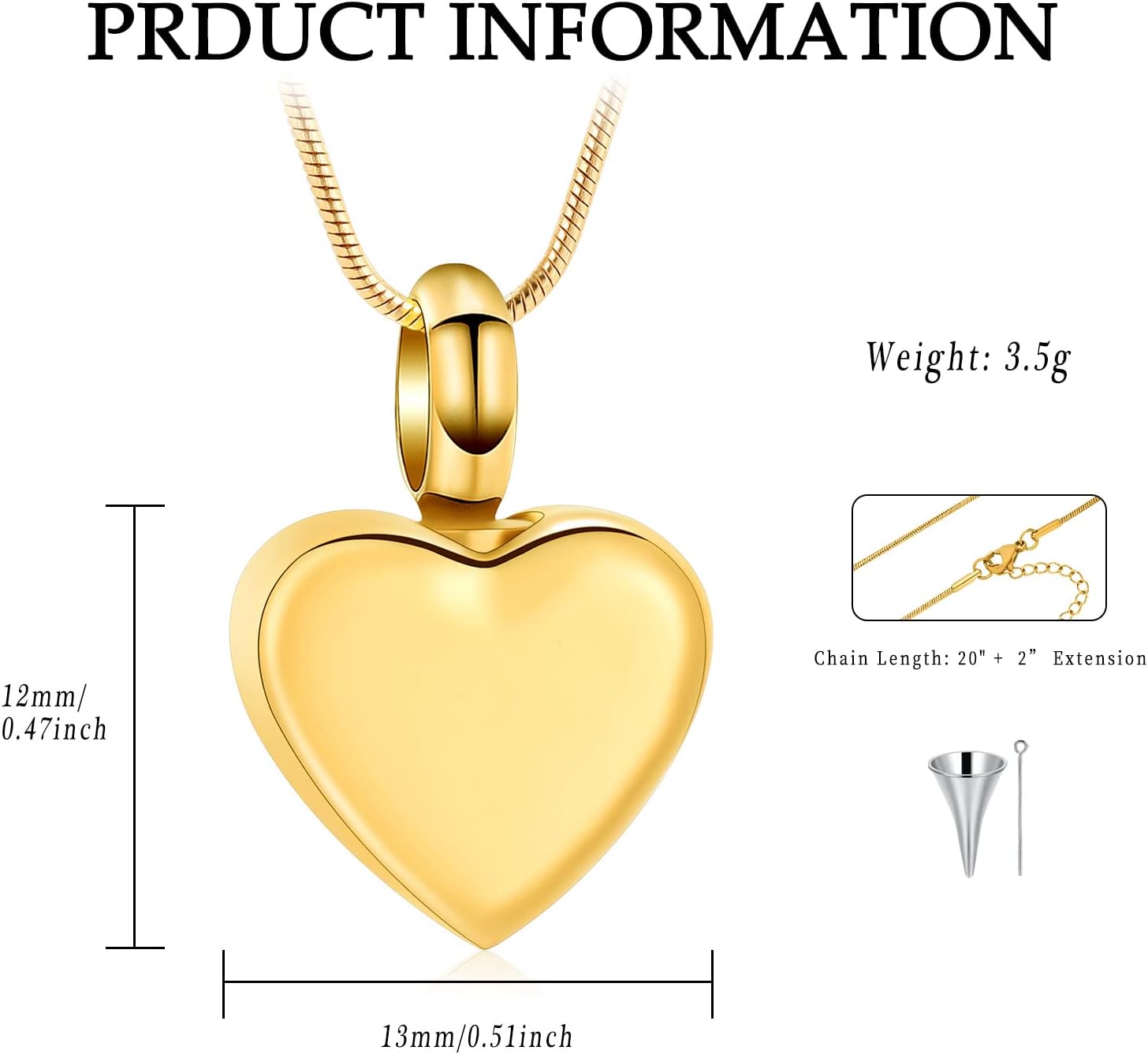 Small Heart Urn Necklace for Ashes Stainless Steel Memorial Ash Pendant Keepsake Cremation Jewelry - Image 2