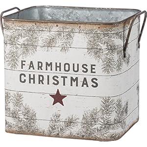 Primitives by Kathy 39896 Farmhouse Tin Buckets Farm Fresh Christmas Trees