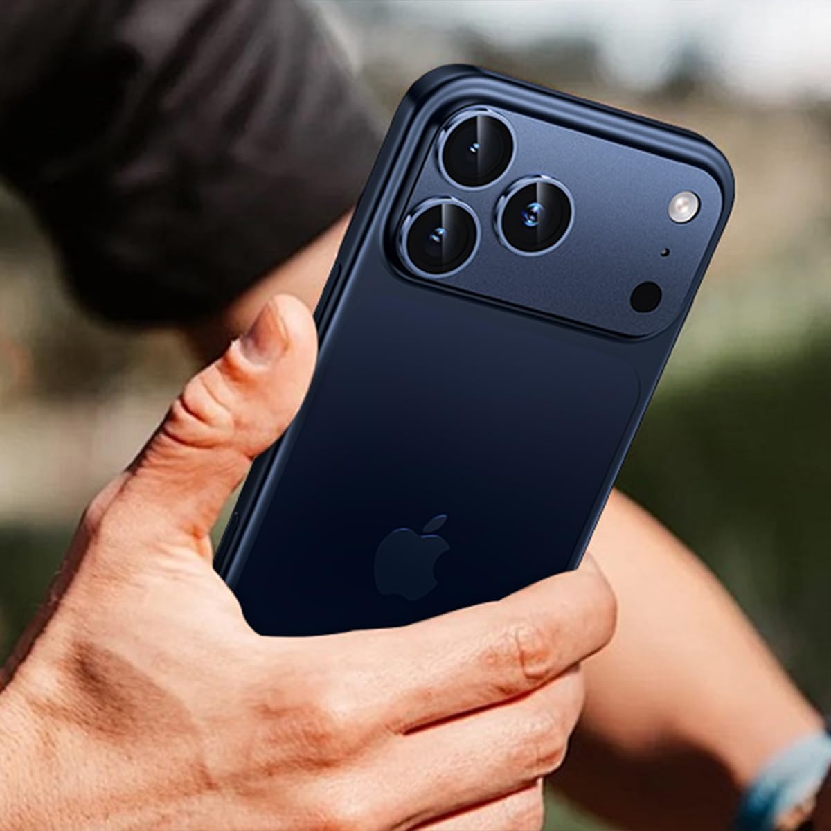 Ochrona Obiektywu Aparatu dla iPhone 17 Pro [Oryginalne Zdjęcia] Hartowane Szkło 9H i Ramka ze Stopu Aluminiowego Lotniczego, HD klarowność, łatwa instalacja, głębinowy błękit