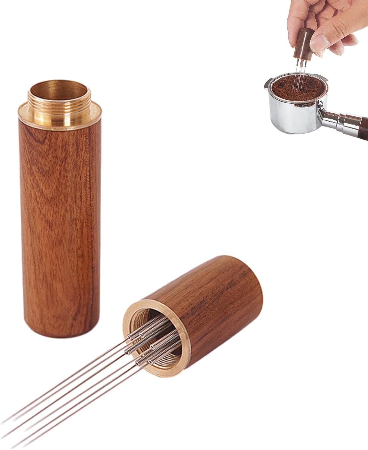 Wdt Tool Espresso Coffee Distributor 6 Needles Coffee Stirrers Barista Accessories with Natural Walnut Handle Coffee Replaceable Needles Espresso Machine Espresso Distribution Tool Coffee Needle Wdt Tool Espresso Coffee Distributor 6 Needles Coffee Stirrers Barista Accessories with Natural Walnut Handle Coffee Replaceable Needles Espresso Machine Espresso Distribution Tool Coffee Needle