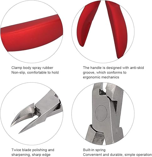 Miniatura 6 de Alicates de uñas para cutículas, cortador de uñas de los pies de acero inoxidable, cortaúñas encarnadas, alicates de pedicura, alicates para