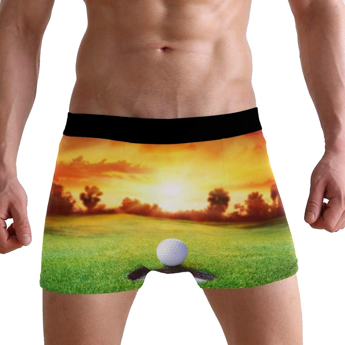 Men's Boxer Briefs Sunset Sport Golf Ball Soft Short Underpants Underwear for Men Boys