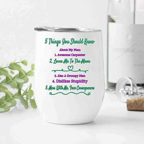 Miniatura 3 de Novelty Gift Gift Ideas for Men, Five Essential Tips for Shopping Ly - 12 Oz White Stainless Steel Wine Tumbler