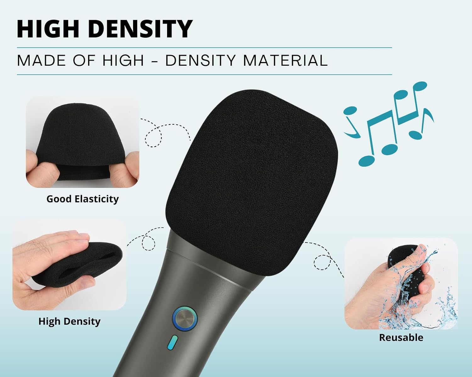 DS. DISTINCTIVE STYLE Foam Mic Covers and Handheld Microphone Protection Ring Shockproof Anti-Drop for Home Stage KTV Set of 7 image 3