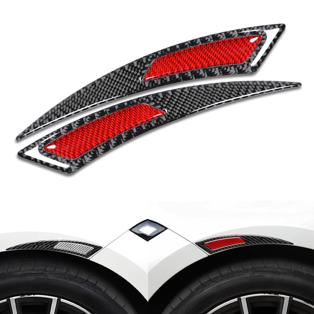 Fender Anti-Scratch Protector Trim, Carbon Fiber Emblem Protector, Car Wheel Eyebrow Self Adhesive Fender, Lossless Installtion, Anti-Collision Rubber Strips Side Bumper Protection Guard (2PCS)