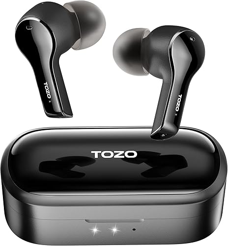 TOZO T9 - Auriculares inalámbricos verdaderos con cancelación de ruido ambiental con 4 micrófonos cancelación de ruido auriculares con graves