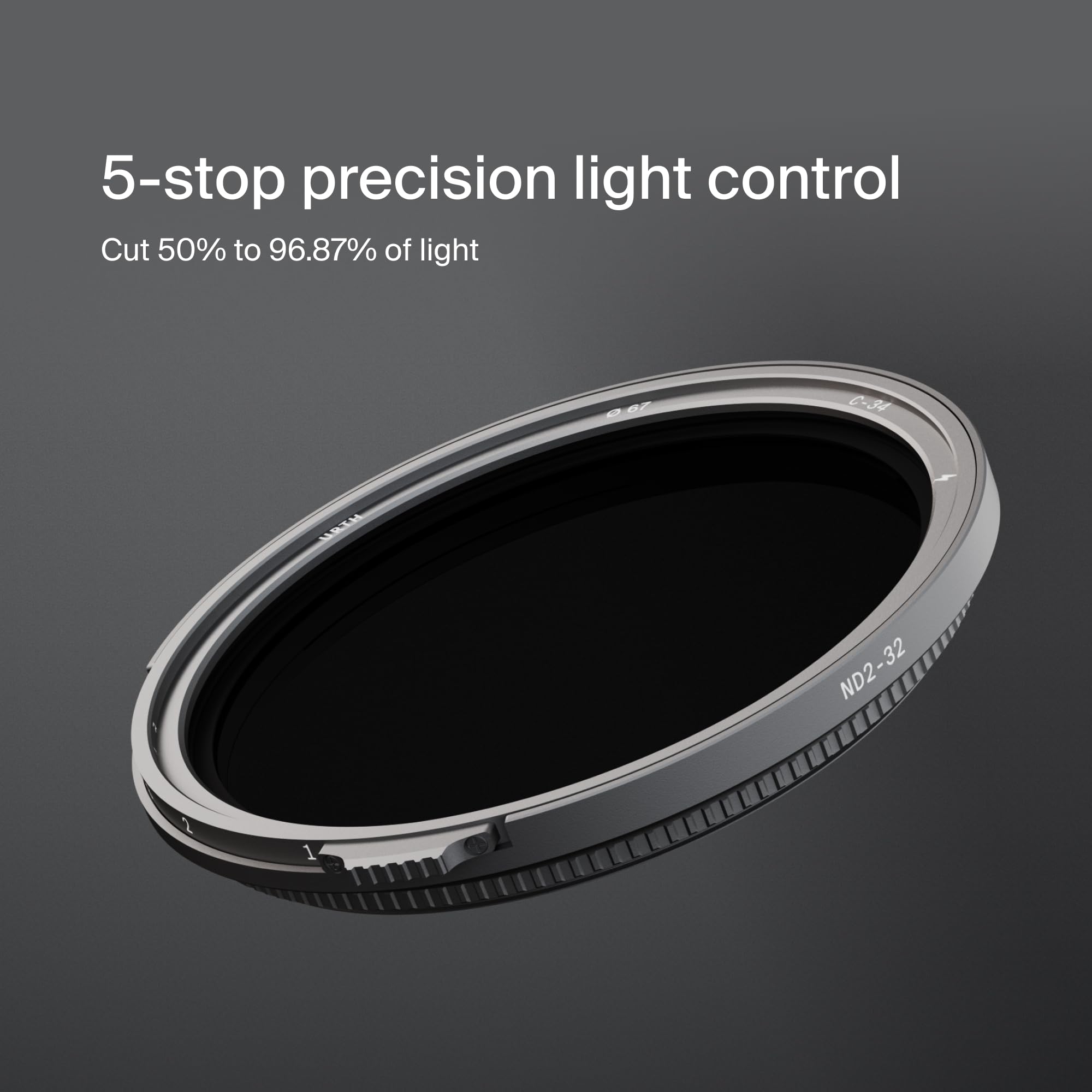 Urth Filtro ND Variabile Magnetico ND2-32 72 mm (Pro) | Gamma professionale 1-5 stop, nano rivestimento avanzato 34 strati, chiusura magnetica