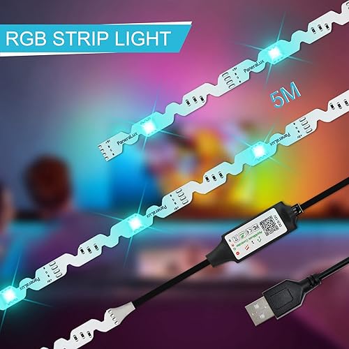 Miniatura 7 de PaneraLux Luces LED para TV de 50 a 80 pulgadas retroiluminación LED de TV tira de luces de 164 pies para computadora HDTV con control remoto por