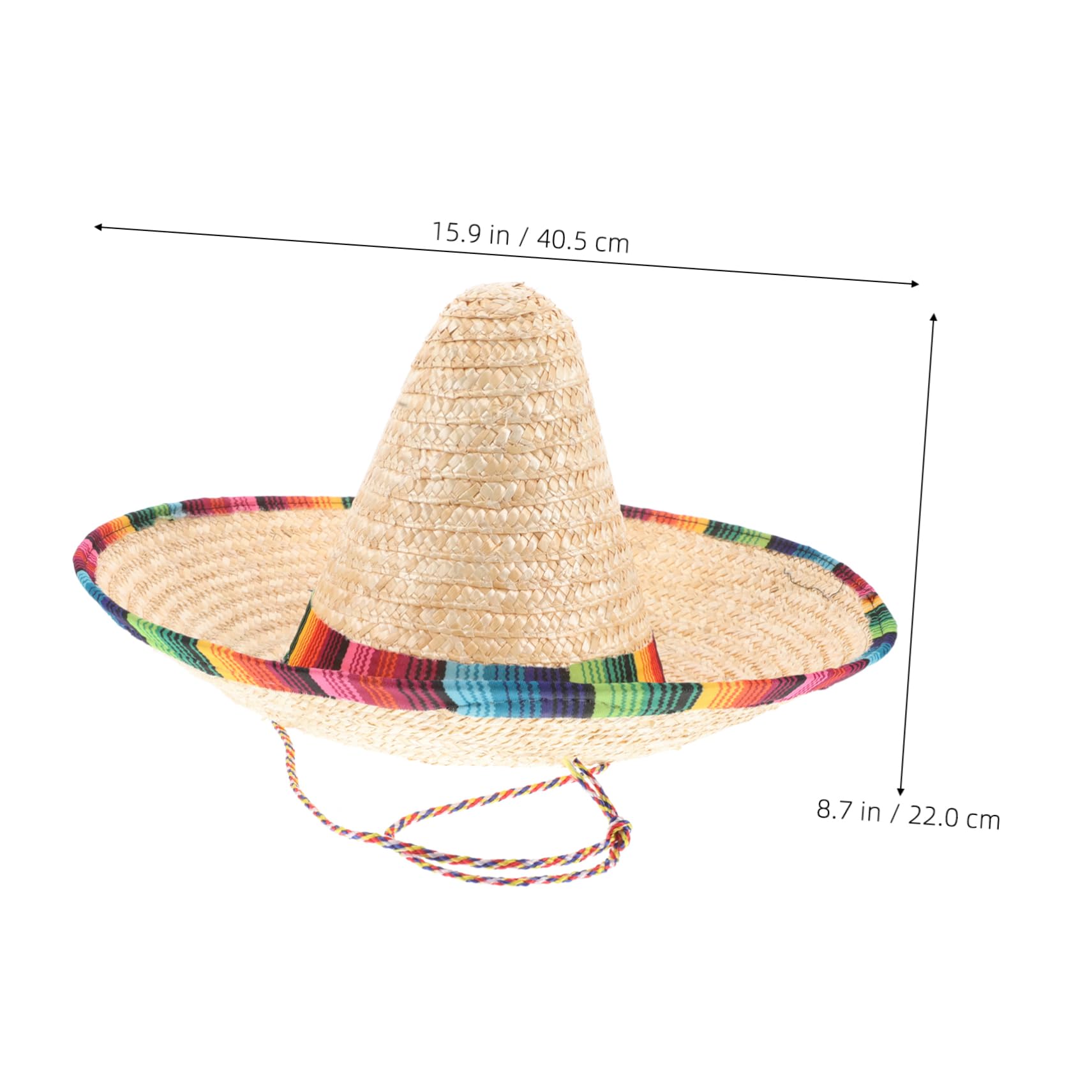 Sombrero Mexicano Beige de con Adorno para Adultos y Accesorio de Fiesta de Disfraz para Celebraciones al Aire