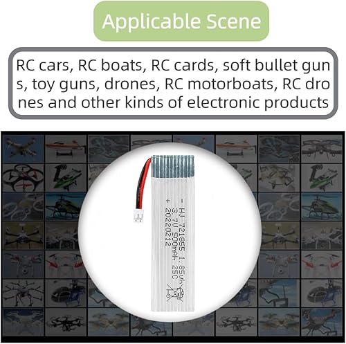 Miniatura 5 de 3.7V 721855 500mAh 25C RC Avión Batería Drone Li-ion Batería para U815A U818A U819A FPV UAV Control Remoto Aviones Control Remoto UAV Quadcopter