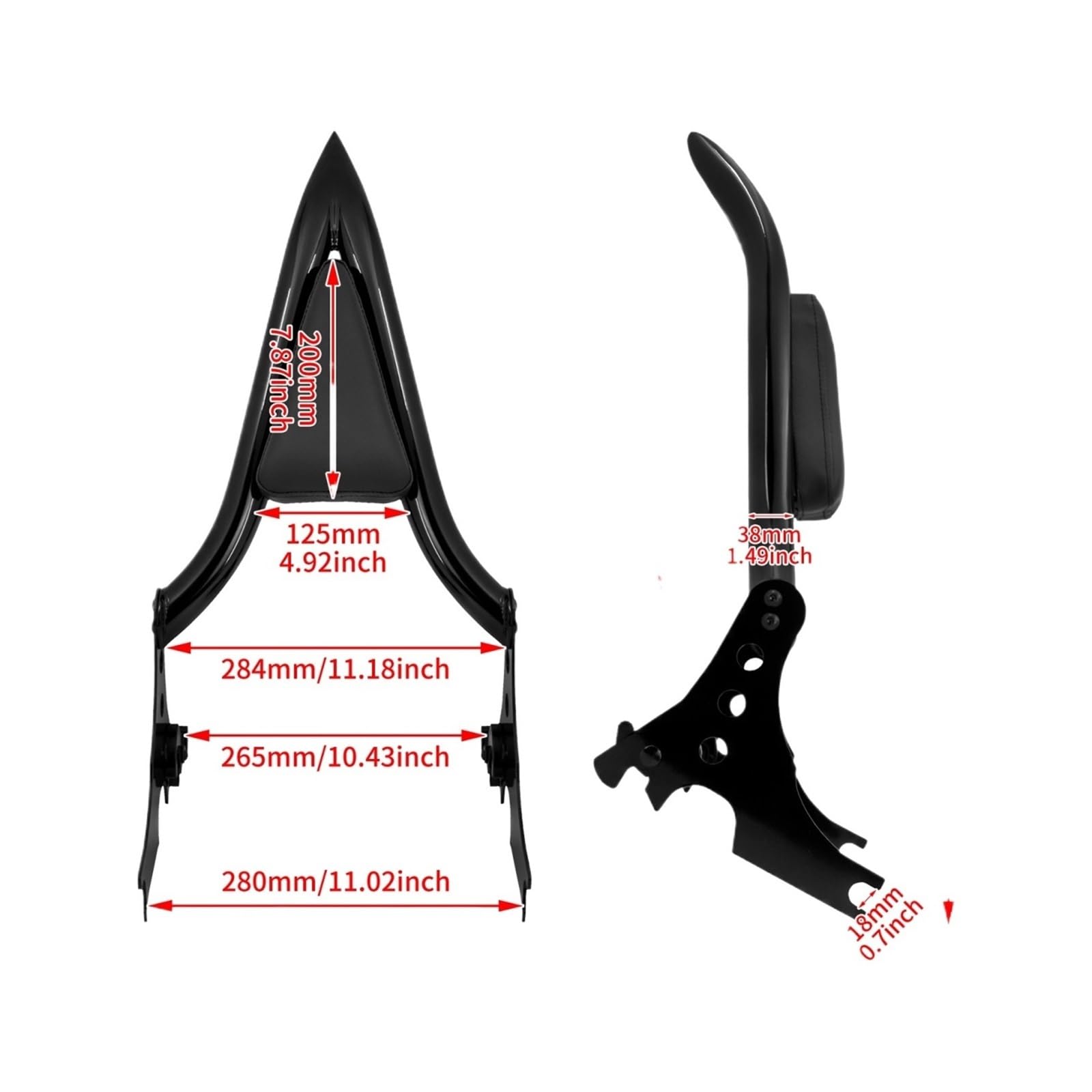 パッセンジャーバックレストシシーバー オートバイアクセサリー