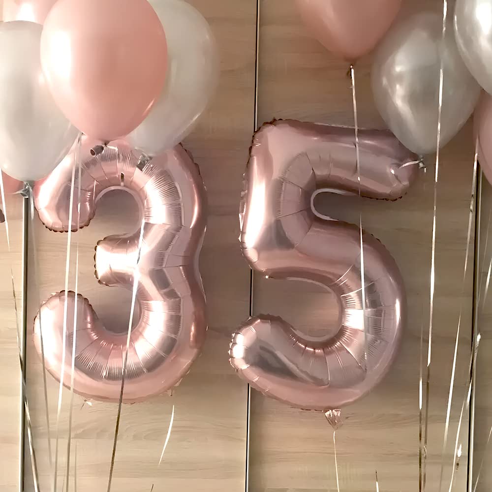 Foil Globo Número 5 Azul 40" (101cm), Inflable Helio o aire, Gigante Numeros 0-9, 10-19, 20-29, 30-100, Grande Globos Decoración para La Boda Aniversario y Cumpleaños Fiestas — view 261