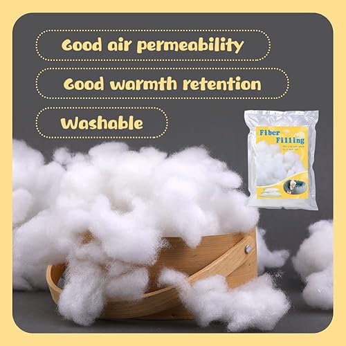 Miniatura 4 de Relleno de fibra de poliéster, relleno para animales de peluche, 8.8 onzas, relleno de fibra de alta calidad, relleno para coser, relleno de