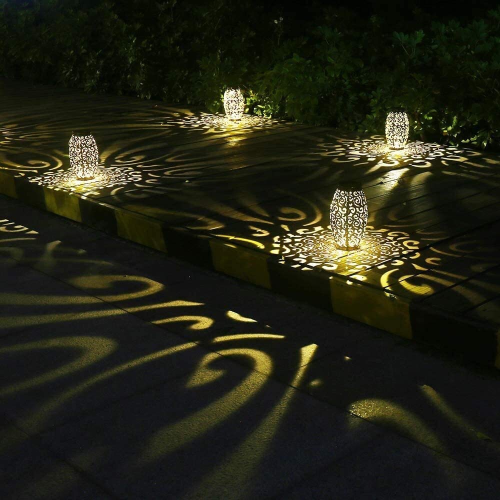 Ornamenti da Giardino, Ornamenti da Giardino, Ornamenti da Giardino, luci a Sospensione cavità in Ferro battuto, Ornamenti da Giardino, luci solari Cortile