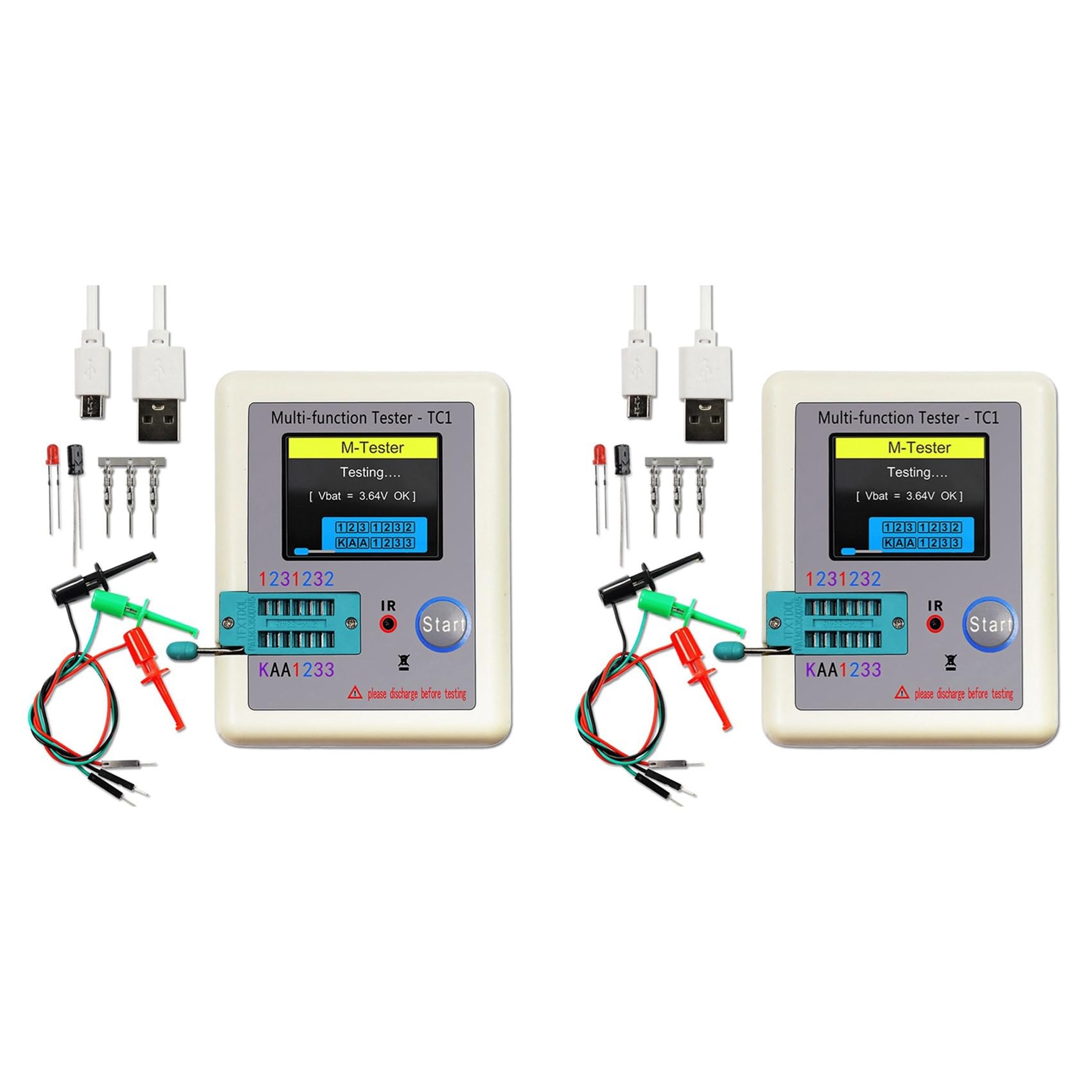 Jnchdghwa As Shown 2X -Tc1 Tc1 Display Multifunctional Tft Backlight Transistor Tester For Diode Triode Capacitor Resistor Transistor