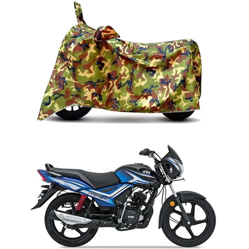 Image of Waterproof 100% PVC Coated Full Bike Scooty Two Wheeler Body Cover Compatible for Tunwal Lithino Li /UV-Rays /Heat Protection /Birds Dropping /Scratchproof /Dust Proof [6X6 Jungle Print]