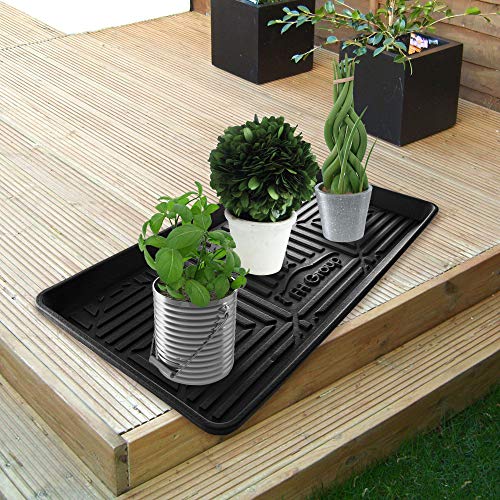Image of FH Group Climaproof for All Weather Protection Black Multi-Purpose Pet Feeding Bowl Tray, Dog Bowl Tray, Boot Tray, Shoe Tray, Great for Entryway or Garage 30