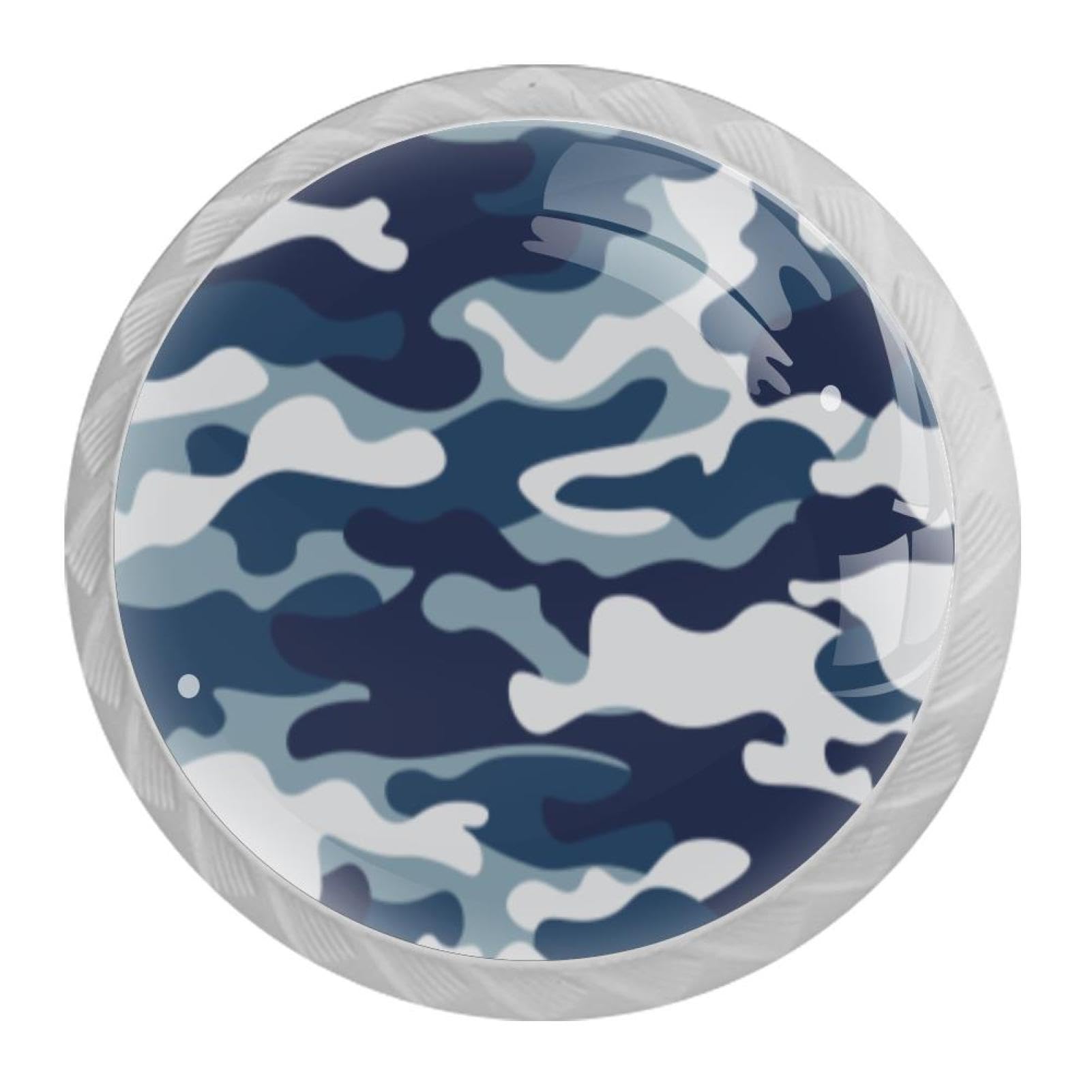 Tqmspg Multi18 4 Pieces Drawer Pulls Camouflage Pattern Door Knobs Dresser Handles For Kitchen Wardrobe Cupboard Hardware Furniture