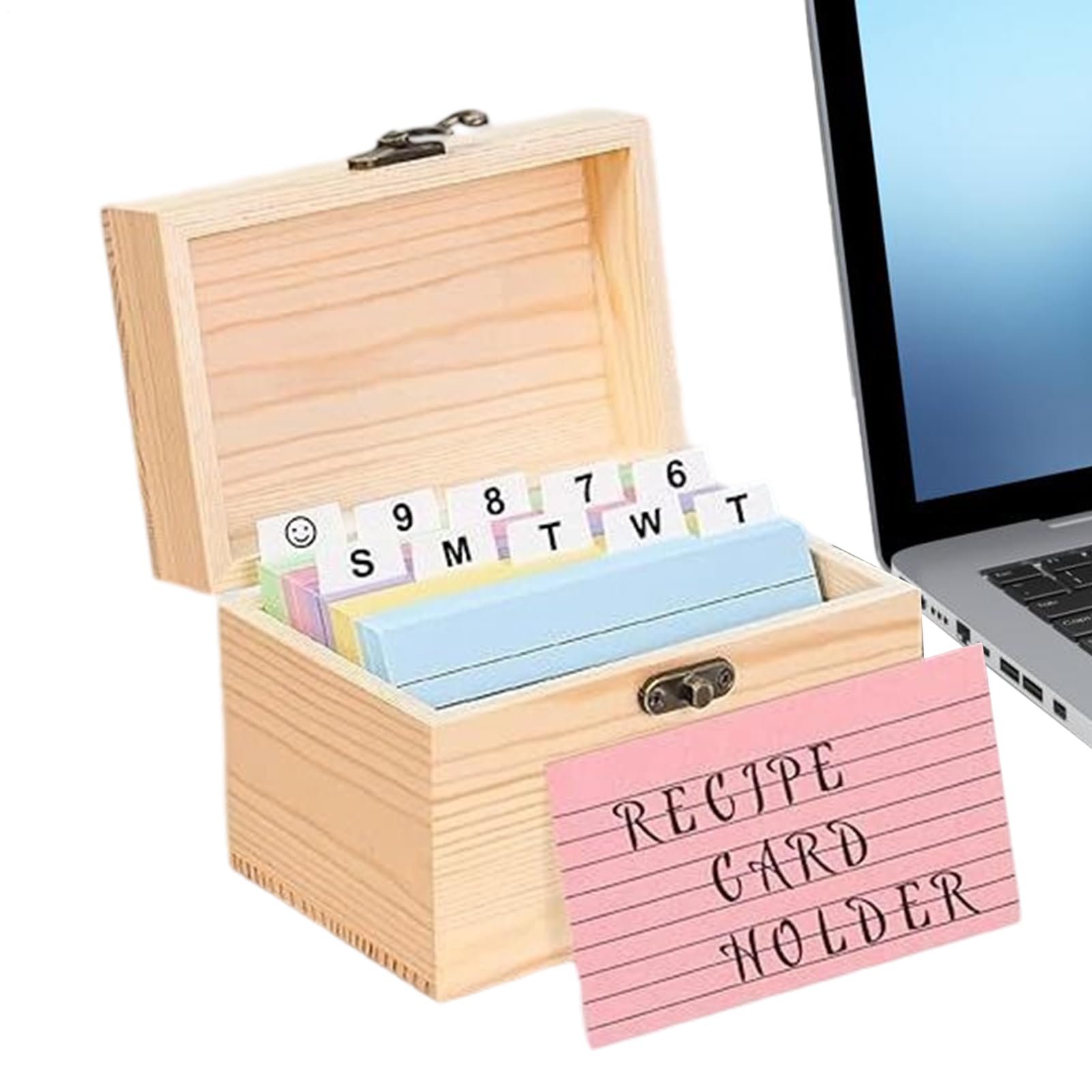 Boîte en bois pour cartes haut de gamme pour l'organisation de bureau élégante