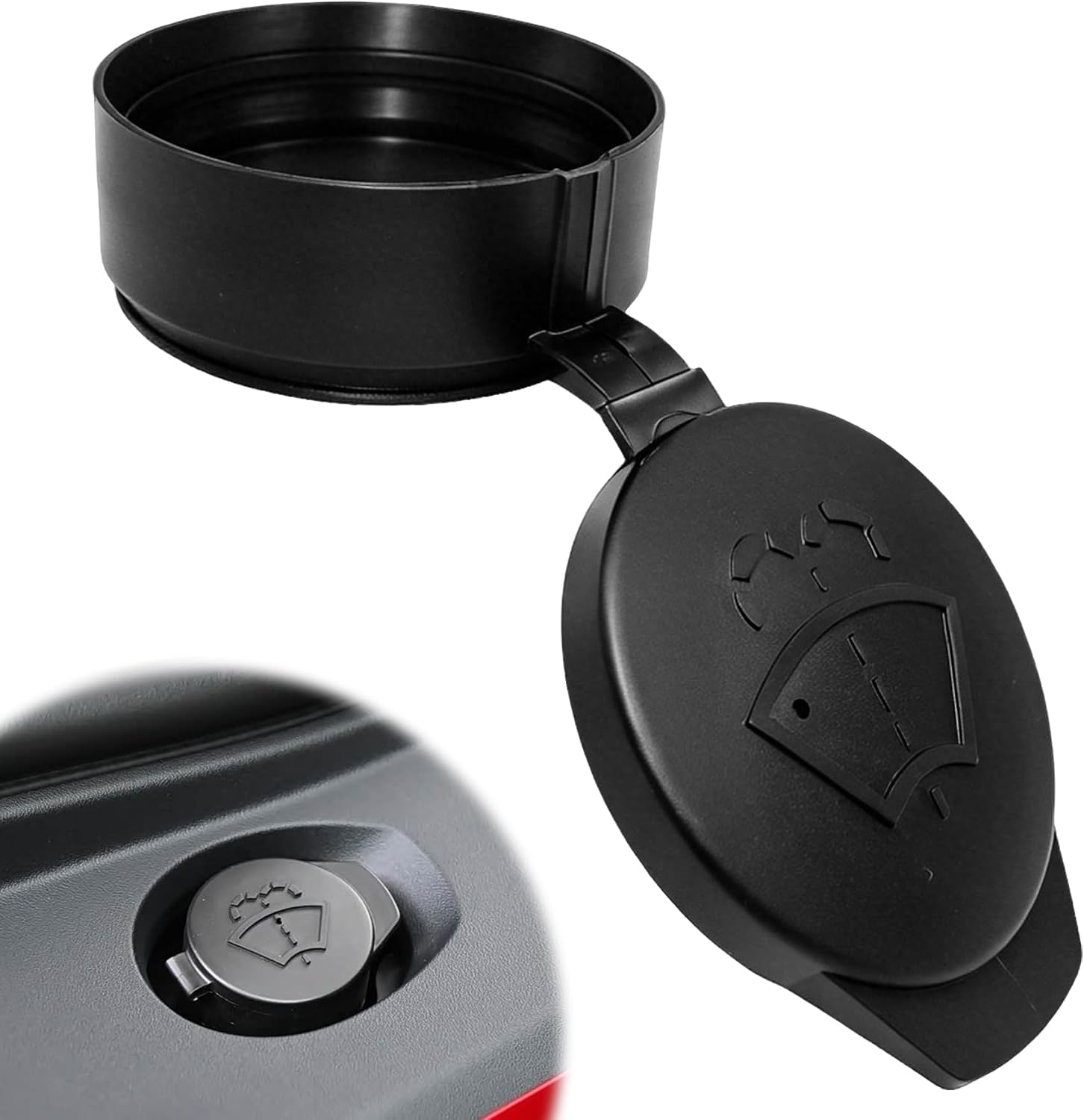 Windshield Washer Fluid Reservoir Cap Compatible with Tesla Model S 3 X Y 2012-2024 Car Water Tank Bottle Cover Replace 1131028-00-A Black