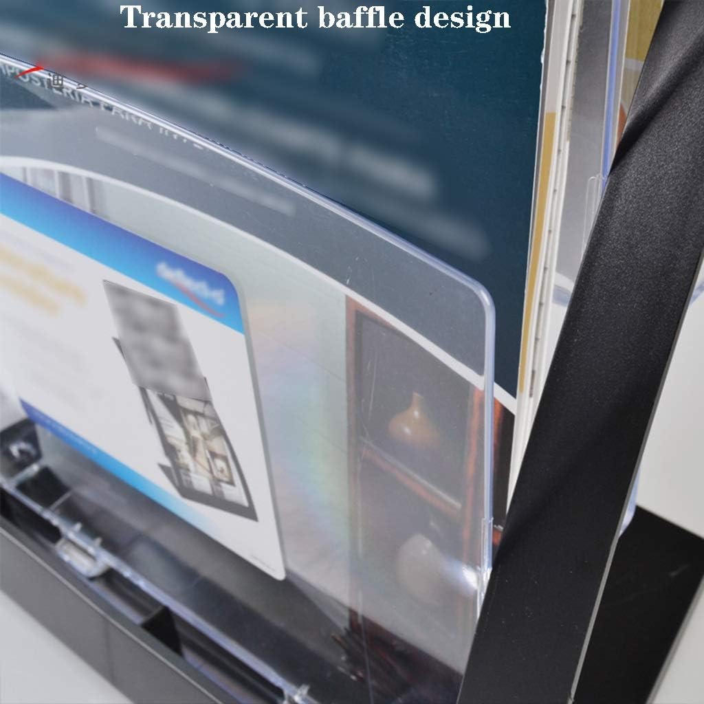 Brochure Stand Magazine Rack Table,Company Desktop Magazine Rack, Three-Tier Data Catalog Rack, Company Desktop Propaganda Rack (Color : Black, Size : 28.5 * 17.6 * 34cm)