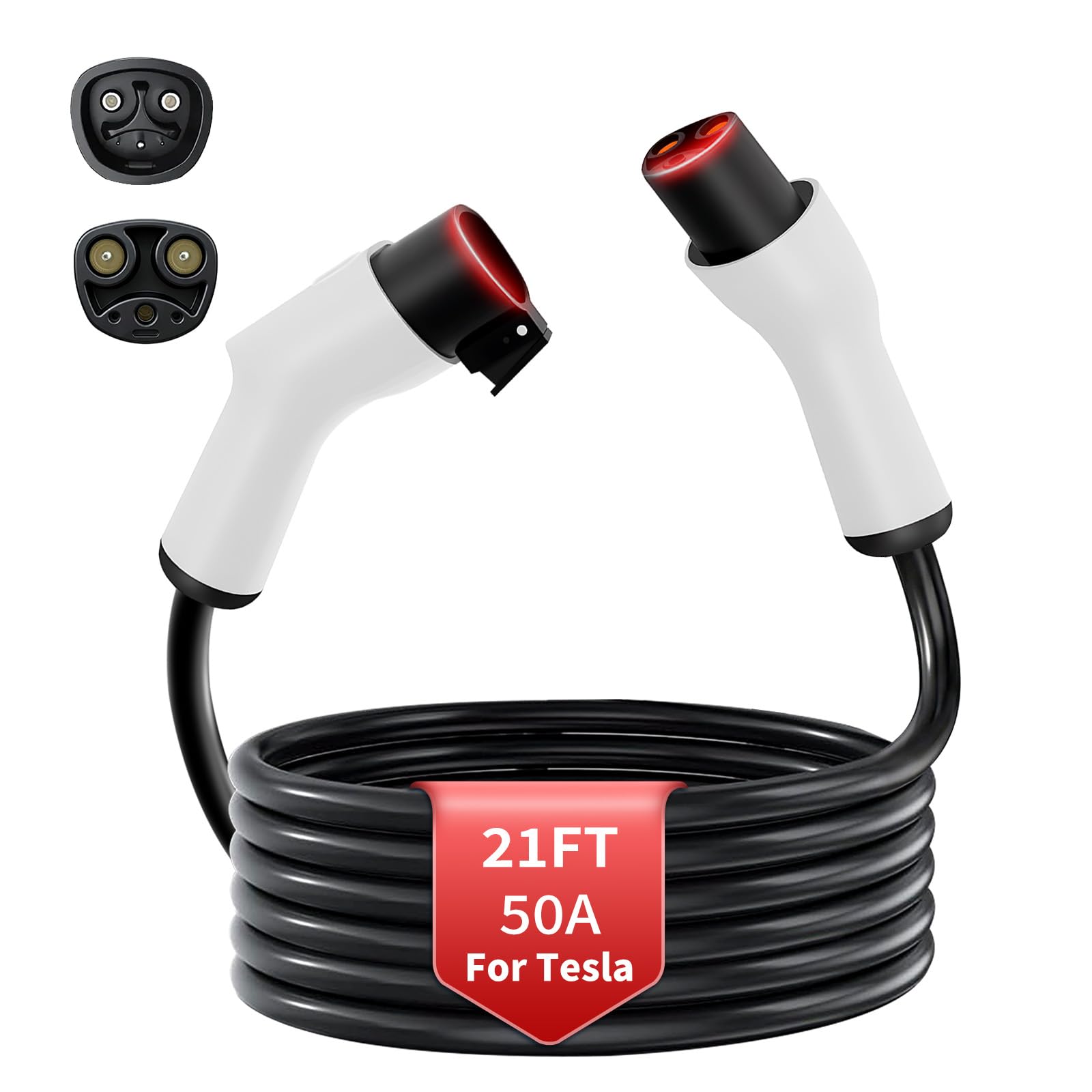 WenStorm for Tesla Extension Cord 240V, Compatible with Tesla Model X/Y/3/S, 21FT Long 50A Charging Extension Cable for Tesla Home Charging and Mobile