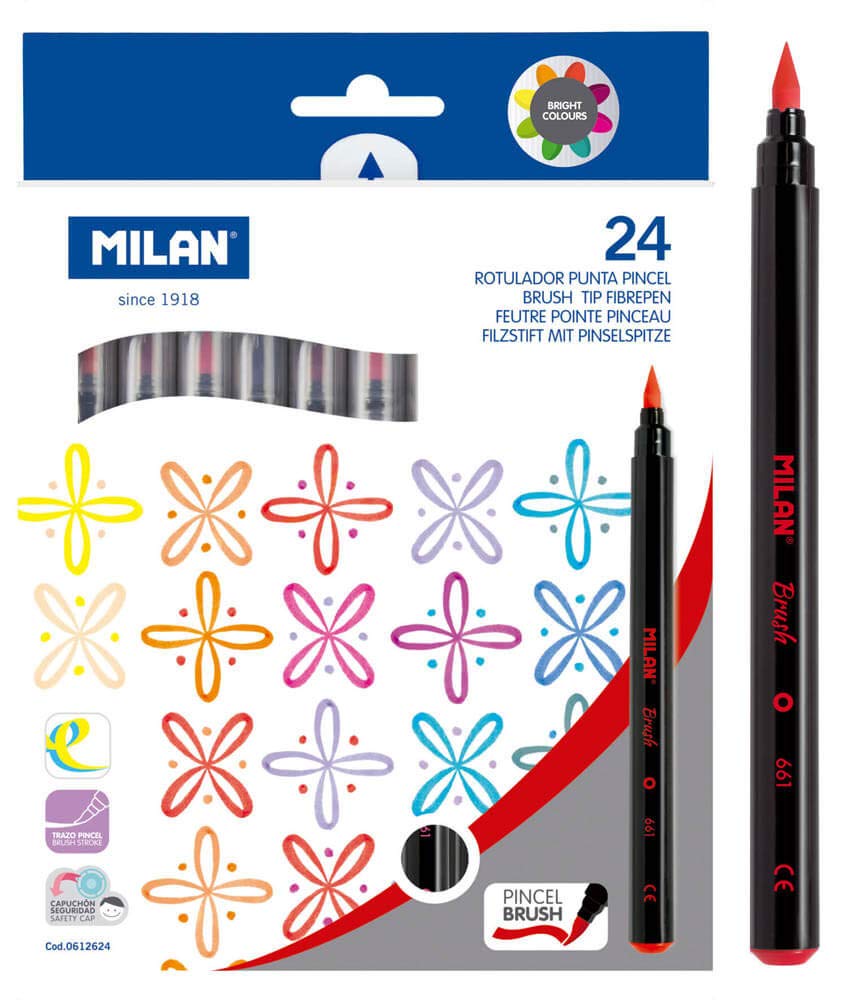 MILAN Caja 24 Rotadores Punta Pincel