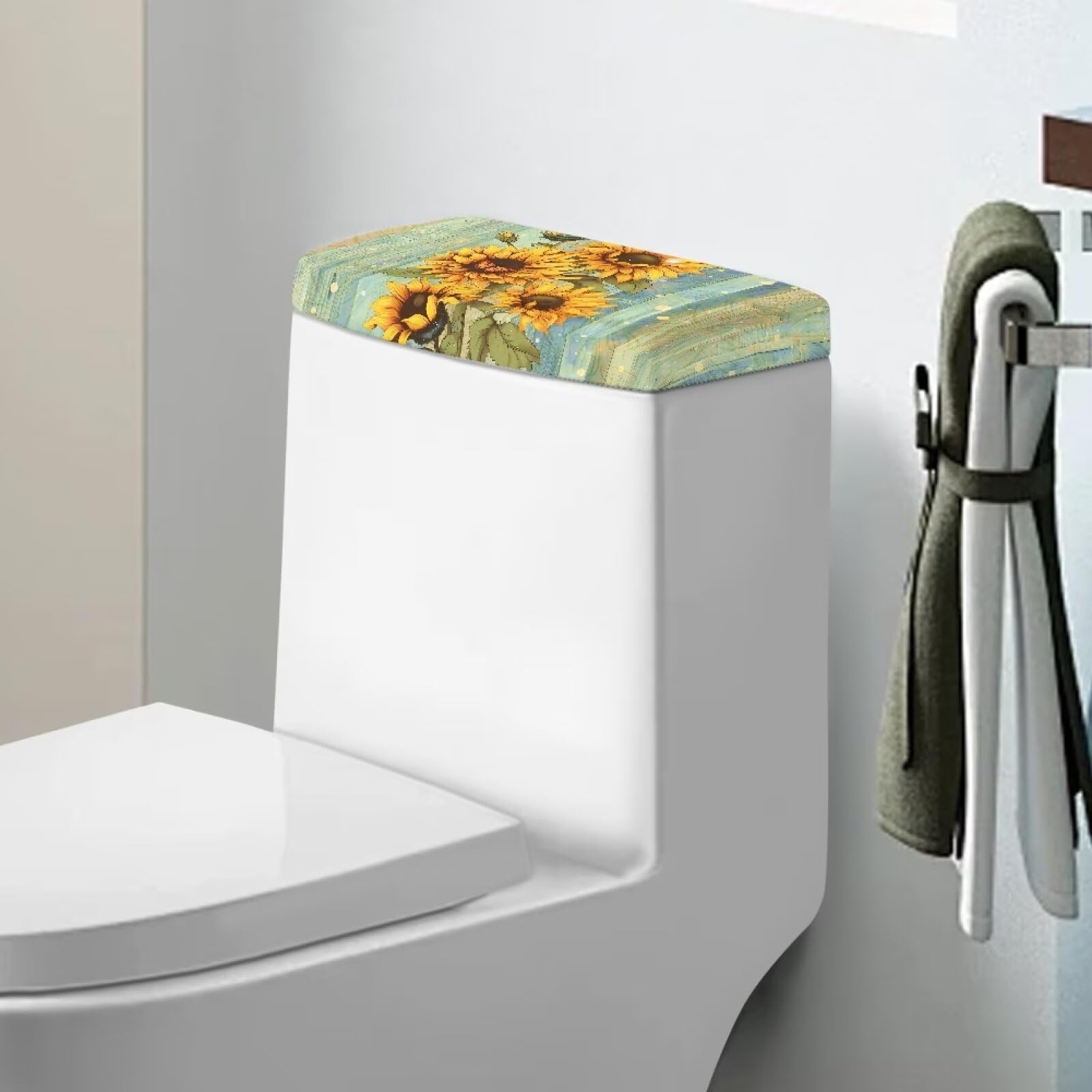 Velvet Toilet Lid Cover And Toilet Tank Lid Cover Fabric Cover For A Lid Toilet Tank Sage Green
