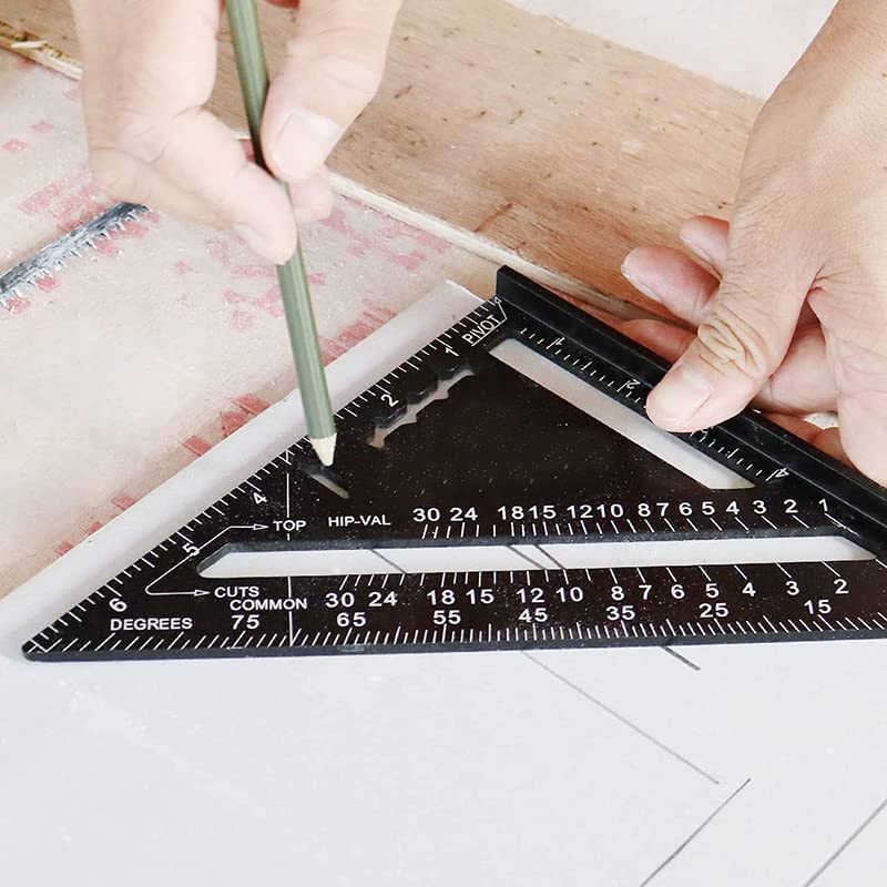 Regla de ángulo triángulo aluminio 12 pulgadas miniatura 7