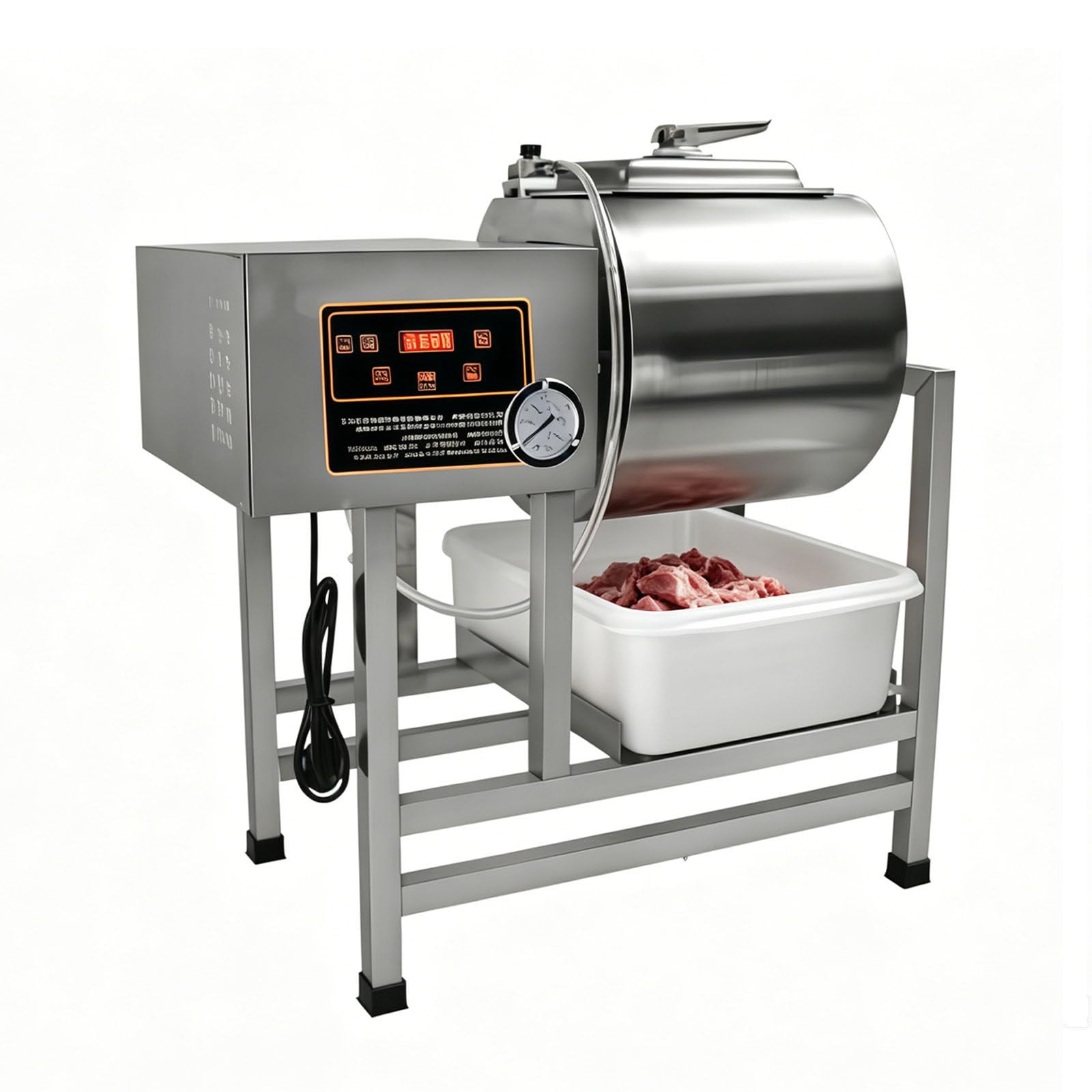 Glowdora Vacuum Tumbler Marinator, 45l Commercial Vacuum Marinating Machine, Meat Curing Rolling Kneading Machine, Bidirectional Rotation Food Tumbler Marinating For Meat, Vegetable, Fish