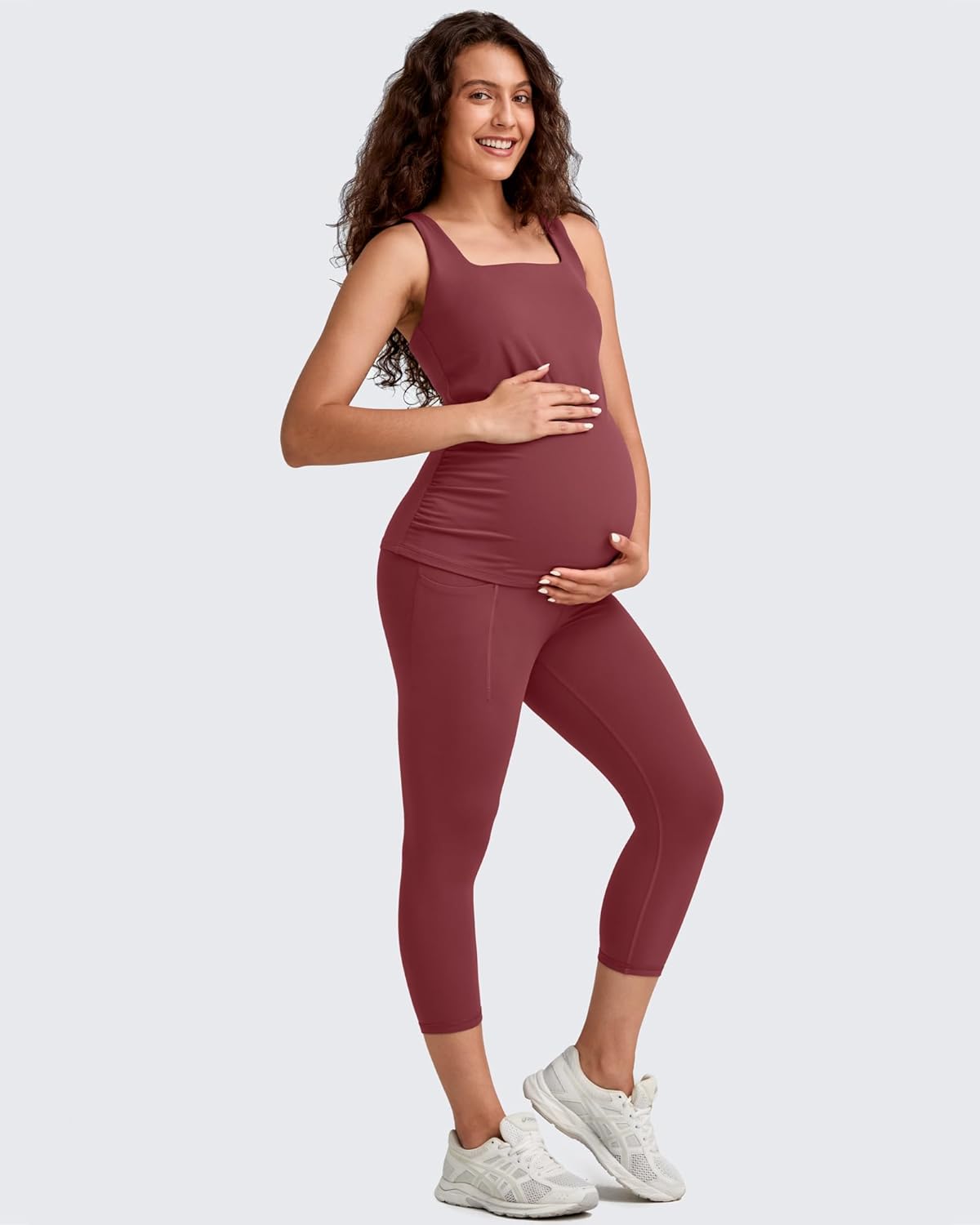 G4Free BareFeel Maternity Leggings with Pockets Over The Belly Stretchy Workout Yoga Pregnancy Pants - Image 6