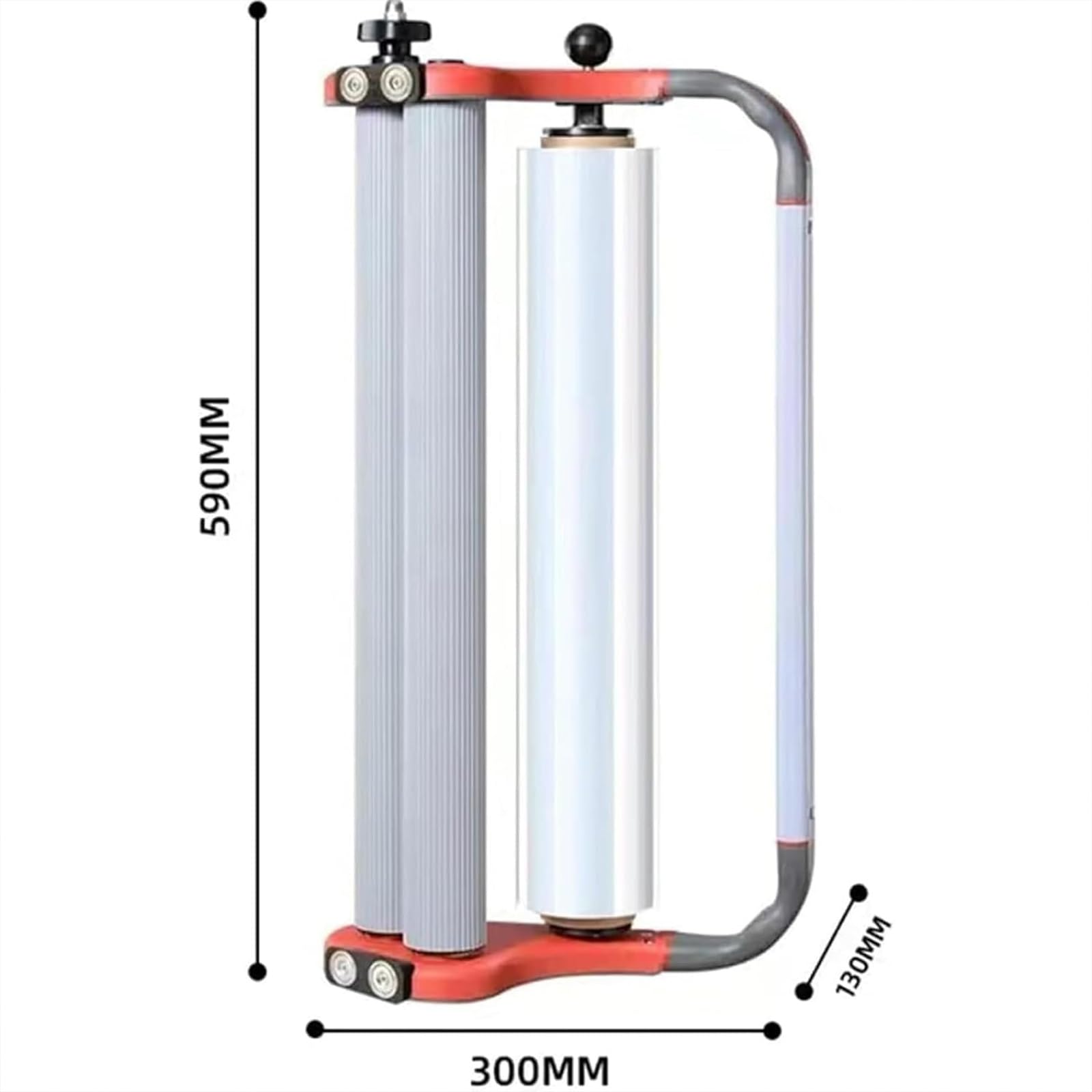 Distributeur de film étirable portable, tension réglable, diamètre maximum 157 mm, largeur 500 mm, idéal pour l'emballage de colis et de bagages