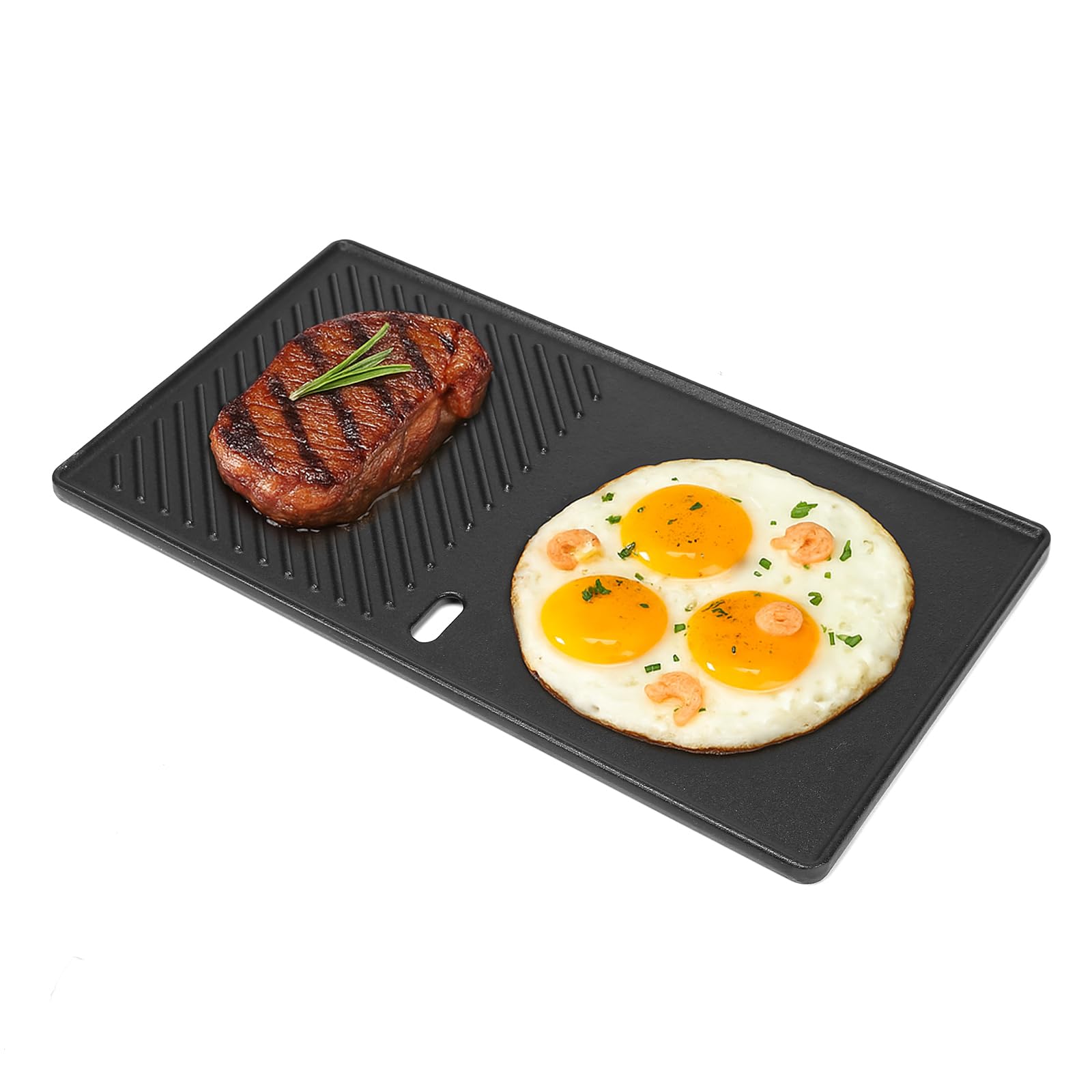Denmay 13191 Plaque de cuisson pour barbecue 43,5 cm x 23,5 cm 1 paquet pour 2 brûleurs Landmann EMAILLEE Triton, plaque de cuisson en fonte pour plaque de cuisson pour barbecue à gaz, 2 utilisations