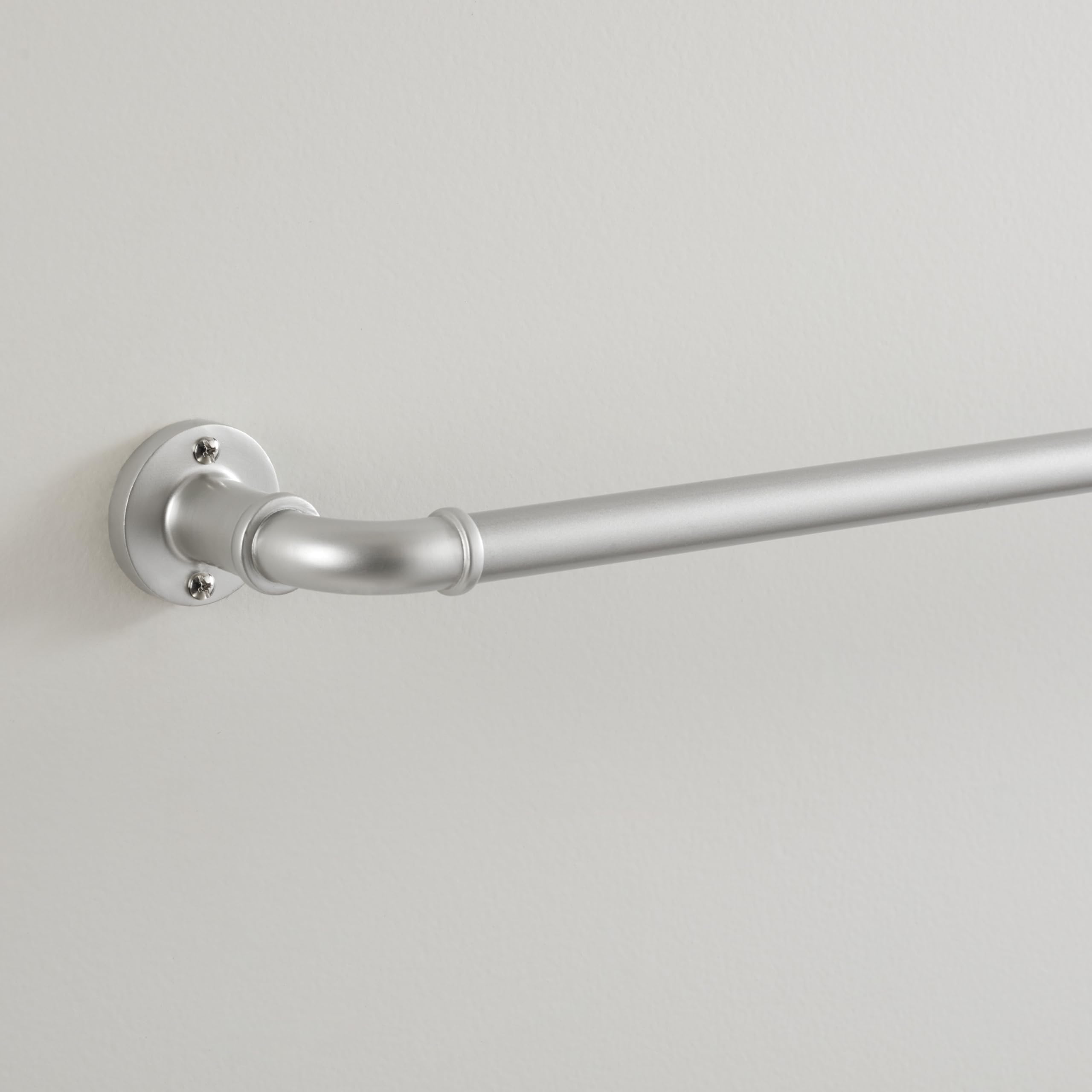 Eclipse Somerton Blackout Curtain Rod, 3/4 Inch Adjustable Wrap Around Industrial Curtain Rods For Windows 66 To 120 Inches, Brushed Nickel Curtain Rod