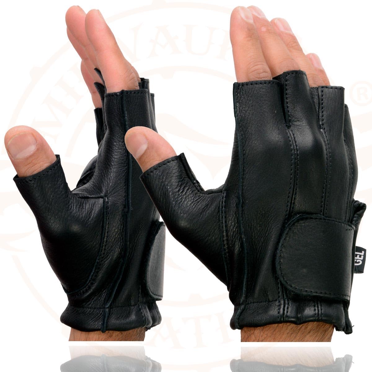 Milwaukee Leather Men's USA Deerskin Fingerless Motorcycle Hand Gloves - X-Large - Image 5