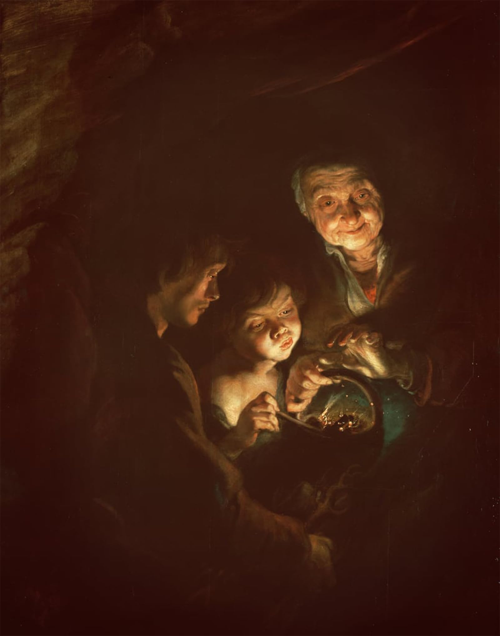 RZHRHJES Vintage Wall Art Picture on Canvas Wall Art Poster Old Woman with a Brazier by Peter Paul Rubens Canvas Poster for Office Decor 60x90cm